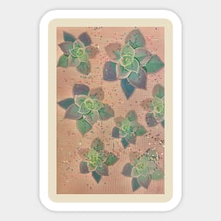 Succulent Pattern With Glitter Sticker